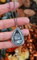 Til Death Tombstone / Bat Charm Necklace - Black Onyx - 18" Chain Included
