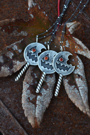 Trick R Treat. Sam's Lollipop Necklace with Carnelian - 18" or 20" Chain Included