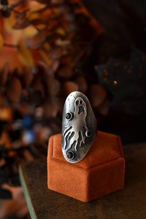 Ghastly Ghost Ring - Black Onyx - Size 8.5