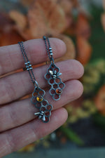 Pre-Order! Save the Bees Honeycomb Necklace - Choose Your Gemstone and Chain Length