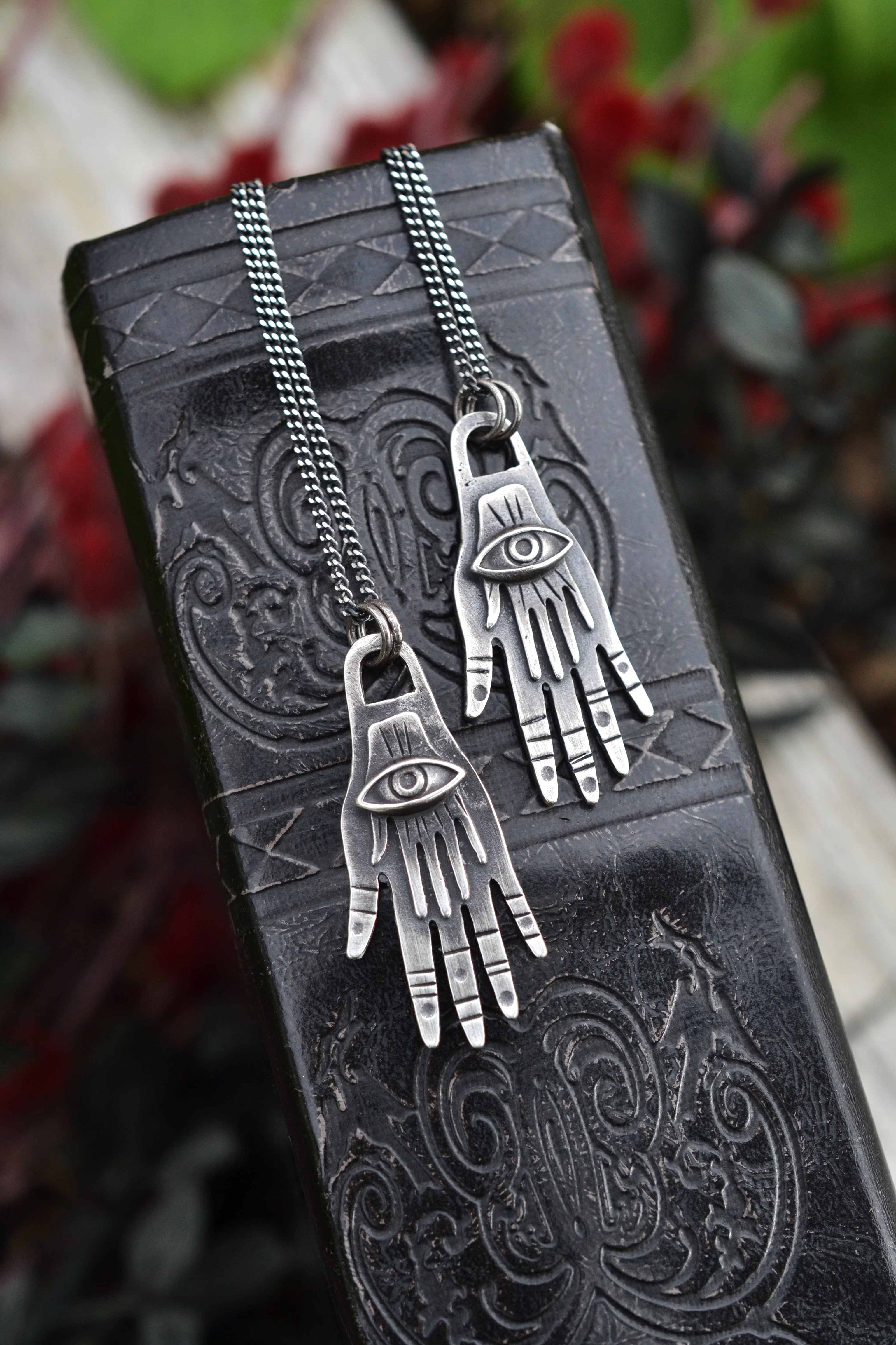 Twin Hands Third Eye Charm - 20" Chain Included