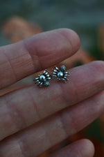 Dark Spring Spider Studs - Sterling Silver