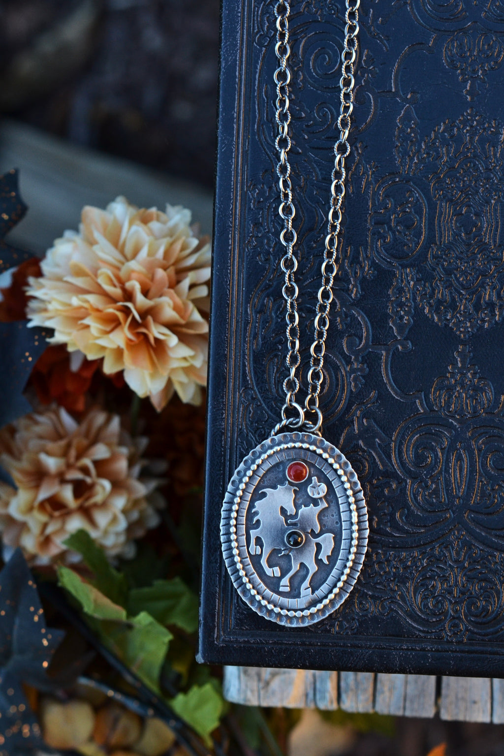 Sleepy Hollow Headless Horseman Cameo Style Pendant - Adjustable Chain Included