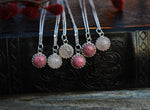 Gallery Charm Necklace - Rhodonite or Rose Quartz -  18" Chain Included