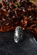 Terror of Sleepy Hollow Ring - Peridot and Black Onyx  - Will Fit Like a Size 6.5