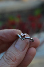 Tapered Heart Ring - Sterling Silver and Rose Gold Plated - Size 6-11