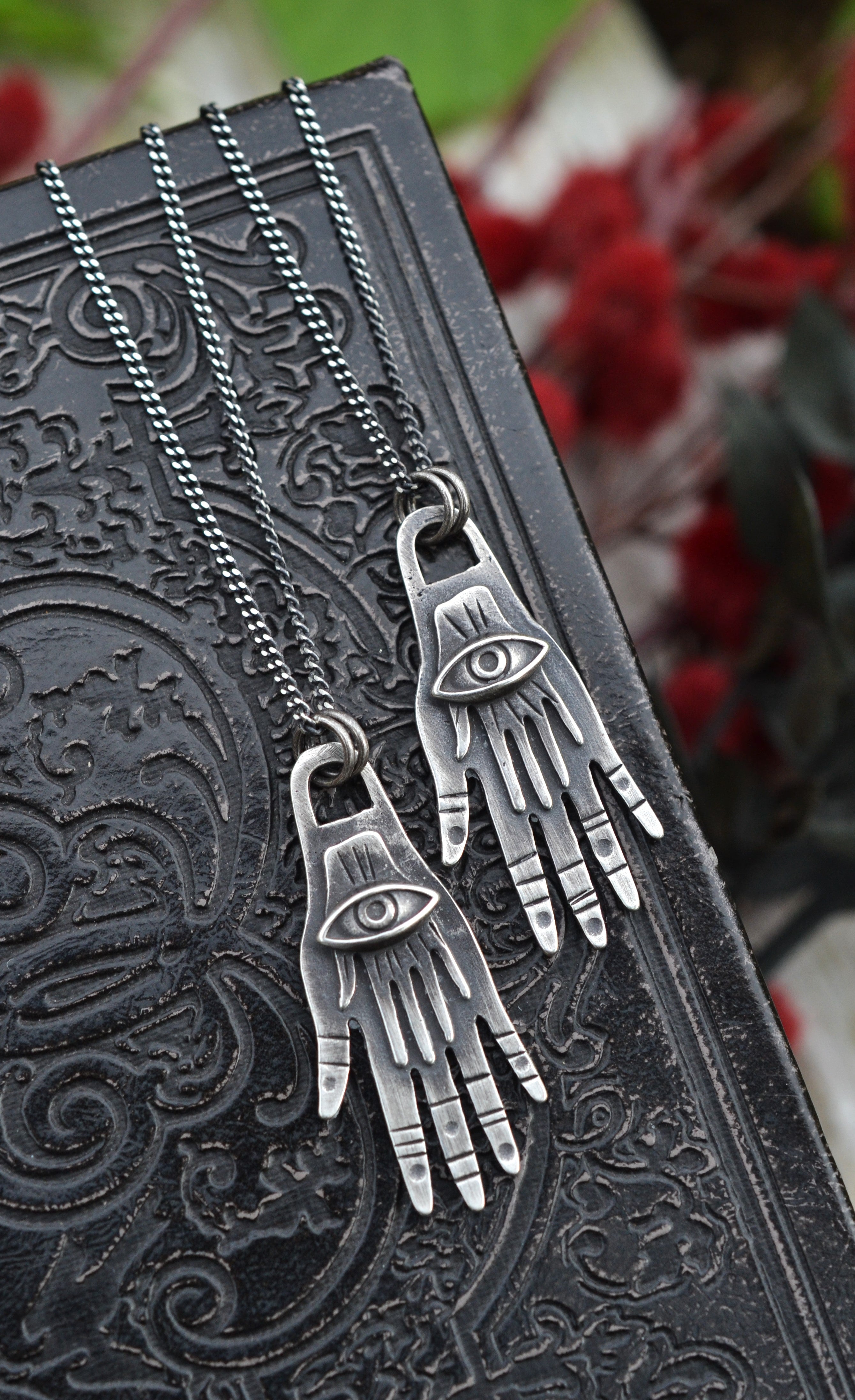 Twin Hands Third Eye Charm - 20" Chain Included