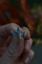 Only 1 Pair Left! Dark Spring Butterfly Earrings - Sterling Silver