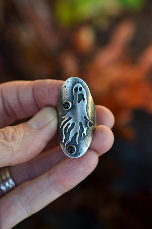 Ghastly Ghost Ring - Black Onyx - Will Fit Like a Size 8.5