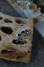 Jolly Roger Skull & Crossbones Stud Earrings - Sterling Silver