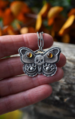 Decorative Skull Butterfly - Citrine Eyes - 16” Chain with 2” extender