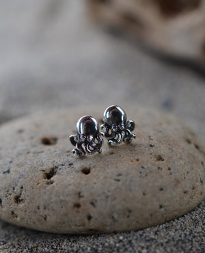 Low Stock! Octopus Stud Earrings - Sterling Silver