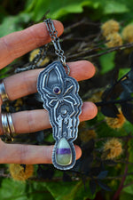 X-Large Lucky #13 Spider Candy Corn Pendant  - OOAK - 20" Chain Included