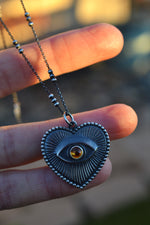 Eye of My Heart Milagro Necklace - Citrine - 18" Chain