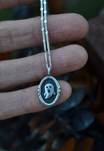 Surprised Ghostie Cameo Charm Necklace - Sterling Silver - 18" or 20" Chain Included