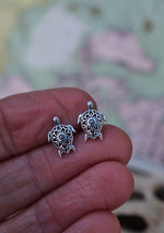 Only 1 Pair Left! Honu Sea Turtle Stud Earrings - Sterling Silver