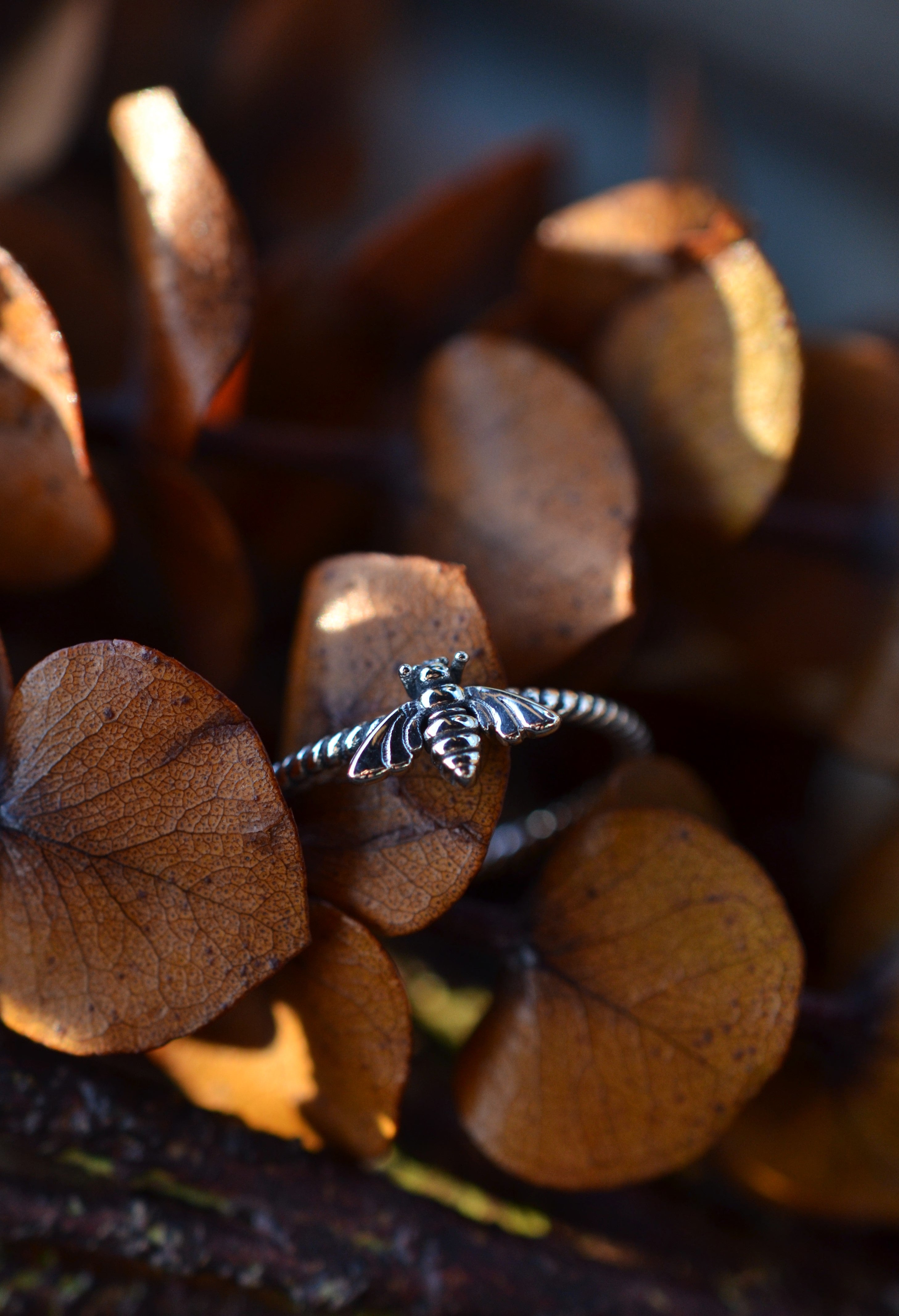 Dainty Bee Ring - Sterling Silver - SIZES 5-10!