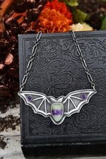 X-Large Candy Corn Bat Necklace  - OOAK - 18" Chain