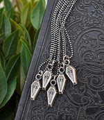 Mini "13" Coffin Charm Necklace - Sterling Silver - 18" Chain Included