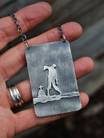 Spooky Loteria Card - La Tumba - Chain is adjustable at 20" and 22"