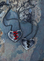PRE-ORDER -Mended Heart Necklace - Choose your Thread Color - 18" Chain Included