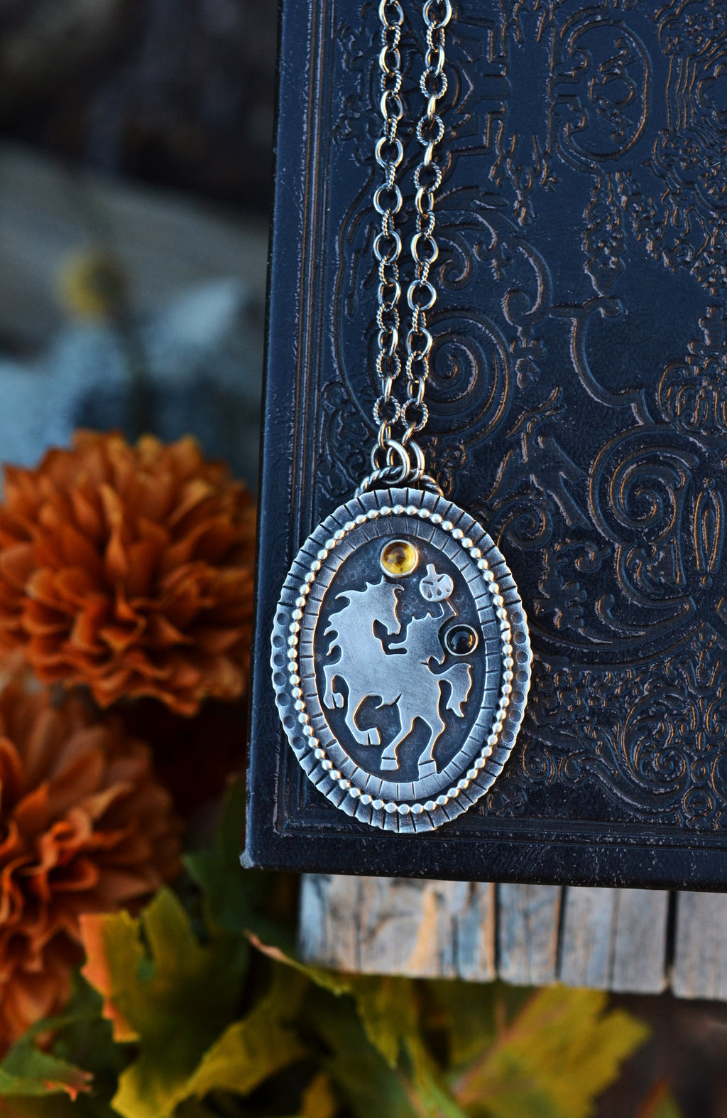 Sleepy Hollow Headless Horseman Cameo Style Pendant - Adjustable Chain Included