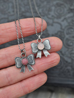 Sweet Bow Charm Necklace - Sterling Silver - 18" Chain Included - Only 1 of Each is Left!