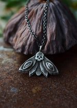 Eye of Knowledge Moth Charm  - Sterling Silver - Chain Included