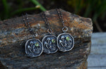 Death in the Forest - Peridot - Mushroom/Skull Charm - Chain Included