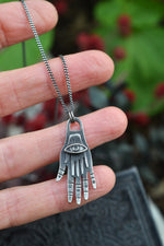 Twin Hands Third Eye Charm - 20" Chain Included