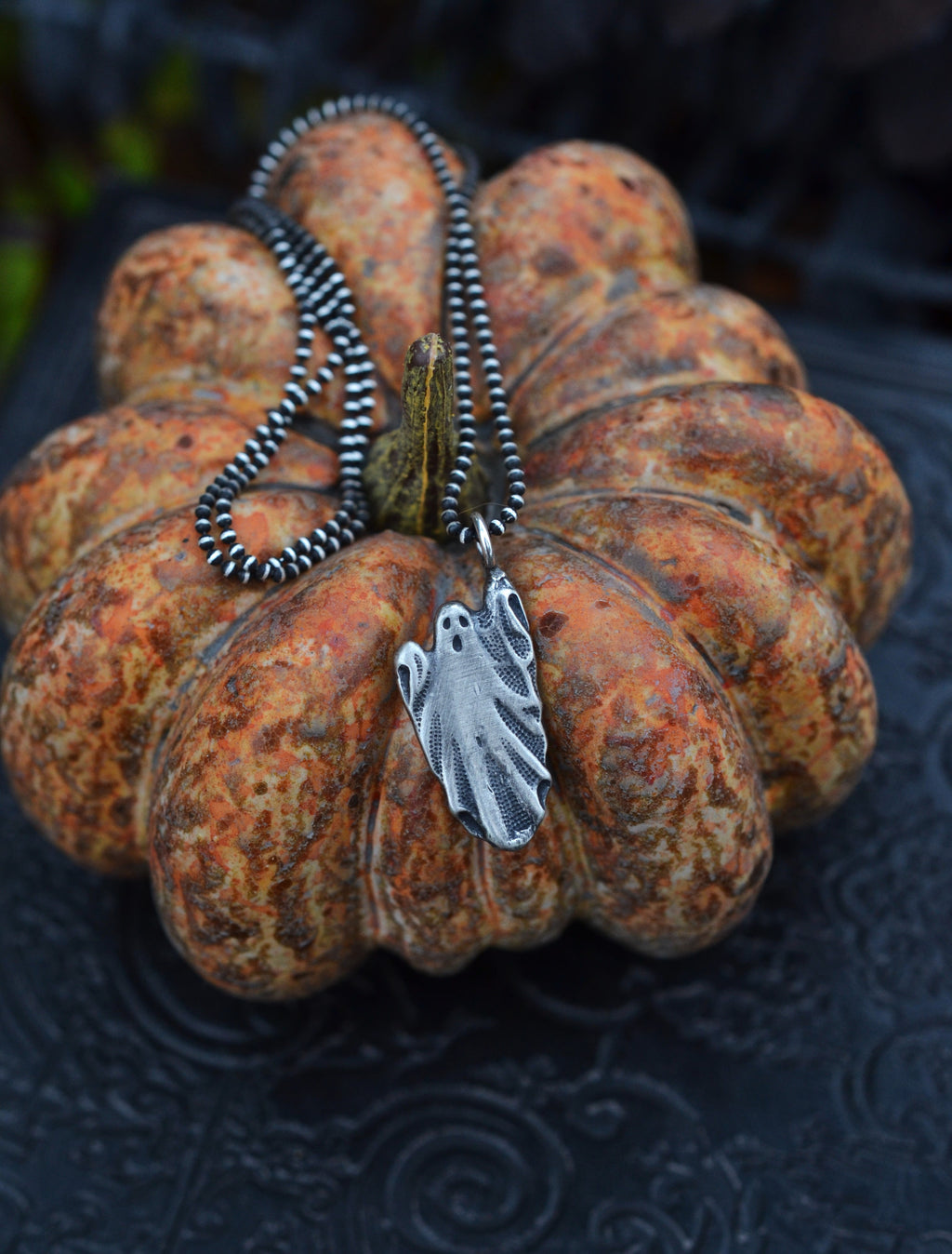 Spooky Spectre Charm Necklace - Sterling Silver - Ball Chain Included