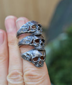 Unisex Skull Ring - Sterling Silver - Last one! Size 7 Only!