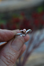 Tapered Heart Ring - Sterling Silver and Rose Gold Plated - Size 6-11