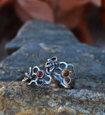 Pre-Order! Save the Bees Honeycomb Ring - Sterling Silver - Choose Your Stone and Your Size