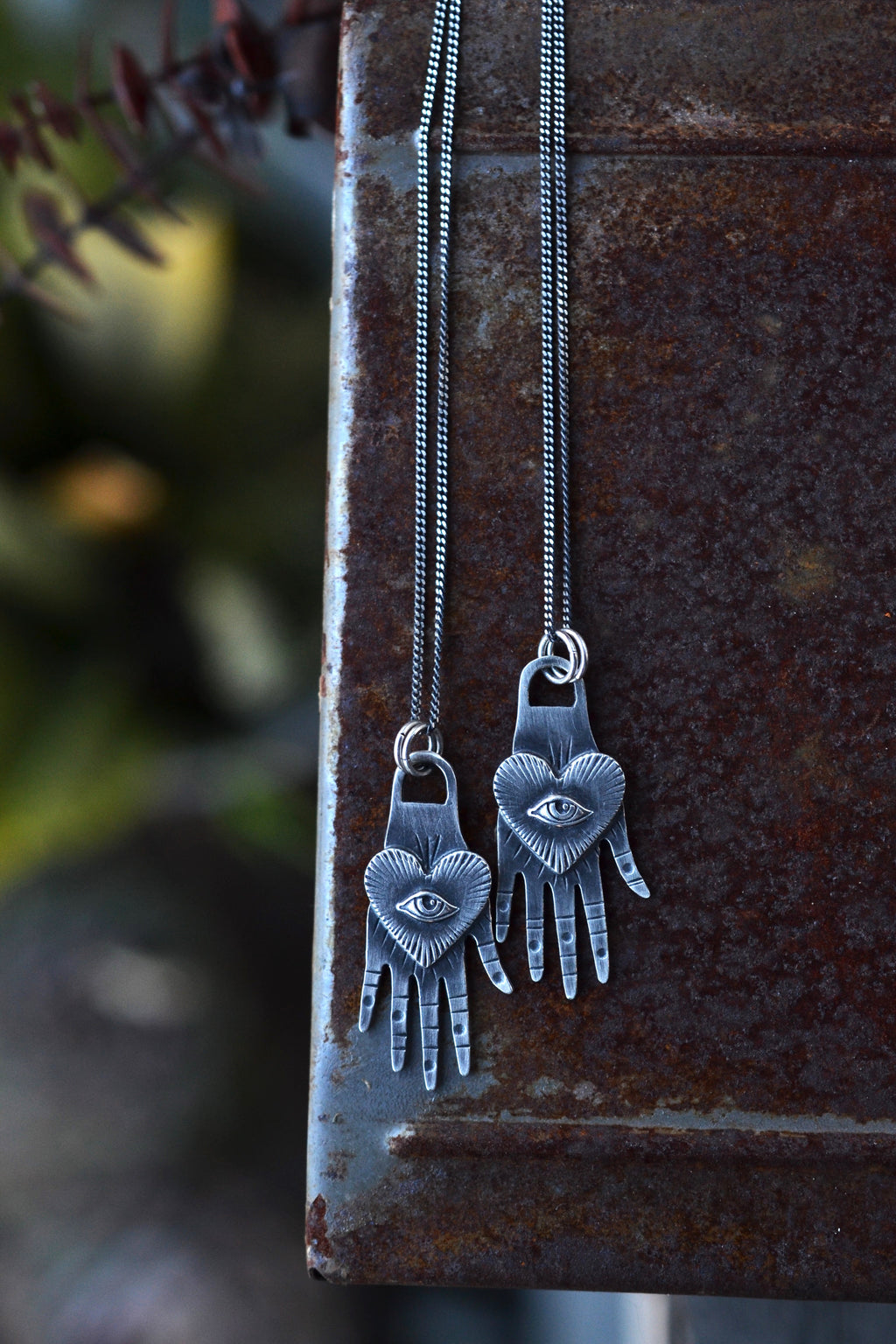 Small Batch Available!  Third Eye Heart Hand Charm - 20" Chain Included