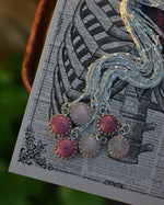 Gallery Charm Necklace - Rhodonite or Rose Quartz -  18" Chain Included