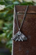 Eye of Knowledge Moth Charm  - Sterling Silver - Chain Included