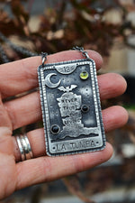 Spooky Loteria Card - La Tumba - Chain is adjustable at 20" and 22"