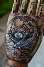 PRE-ORDER - Tattoo Swallow Pendant - Choose Your Stone - Chain Included and Adjustable