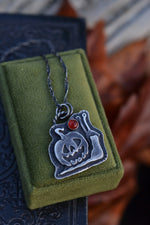 Jack-o-Lantern Snail - Sterling Silver - Carnelian