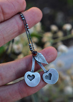 Pre-Order! ChChCh Cherry Bomb Charm Necklace - Sterling Silver and Garnet