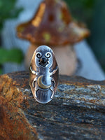 Stag Beetle Saddle Ring - Black Star Diopside - Size 7
