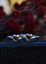 Tapered Heart Ring - Sterling Silver and Rose Gold Plated - Size 6-11