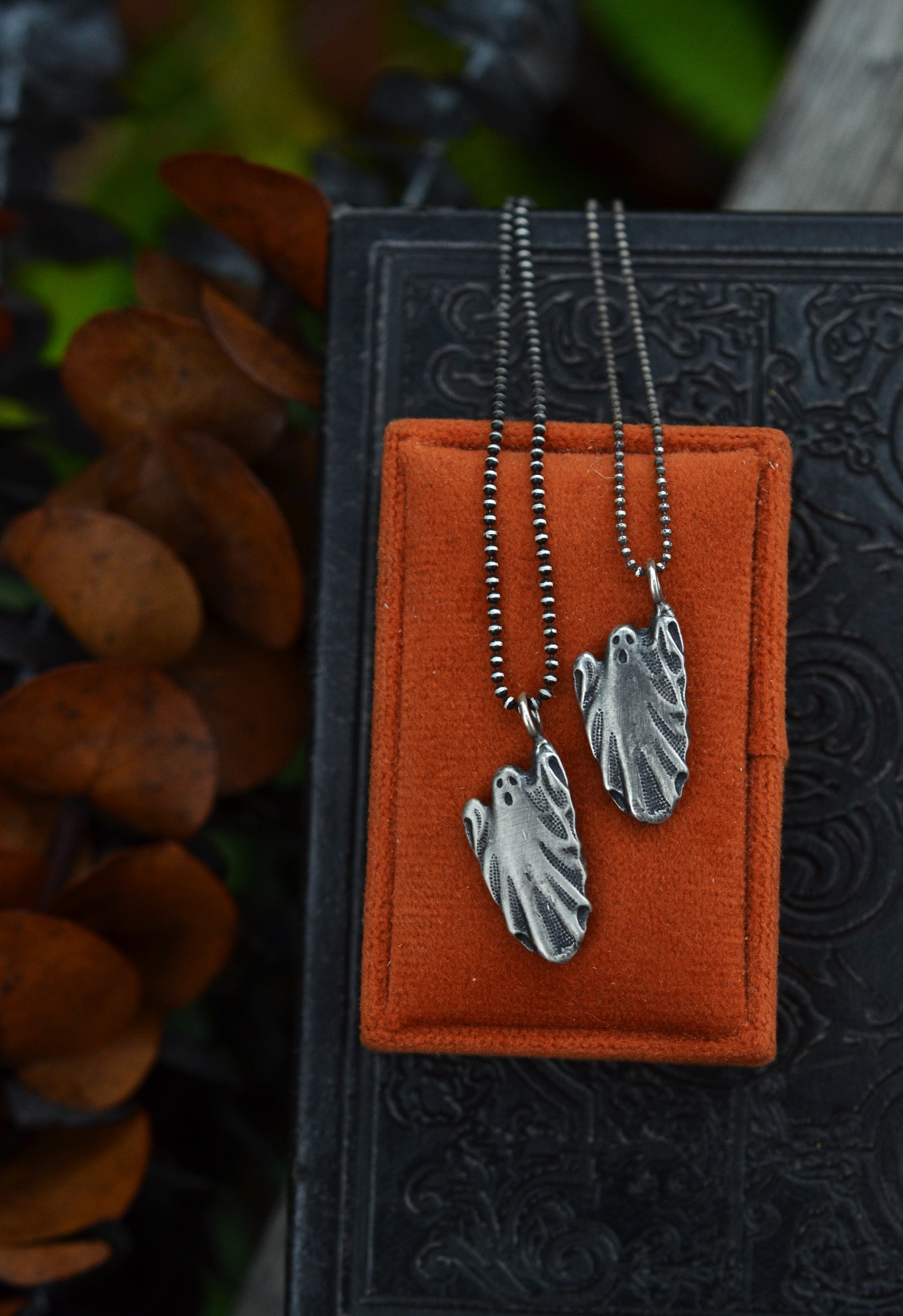 Spooky Spectre Charm Necklace - Sterling Silver - Ball Chain Included