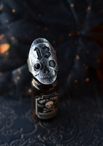 Skull Ring Lucky #13 - Black Onyx -  Will fit like a Size 10.5