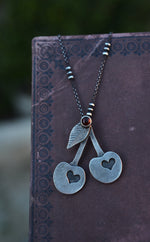 Pre-Order! ChChCh Cherry Bomb Charm Necklace - Sterling Silver and Garnet
