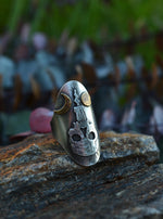 Burning the Candle Skull Ring - Will Fit like a Size 8.5 - Sterling Silver & Brass