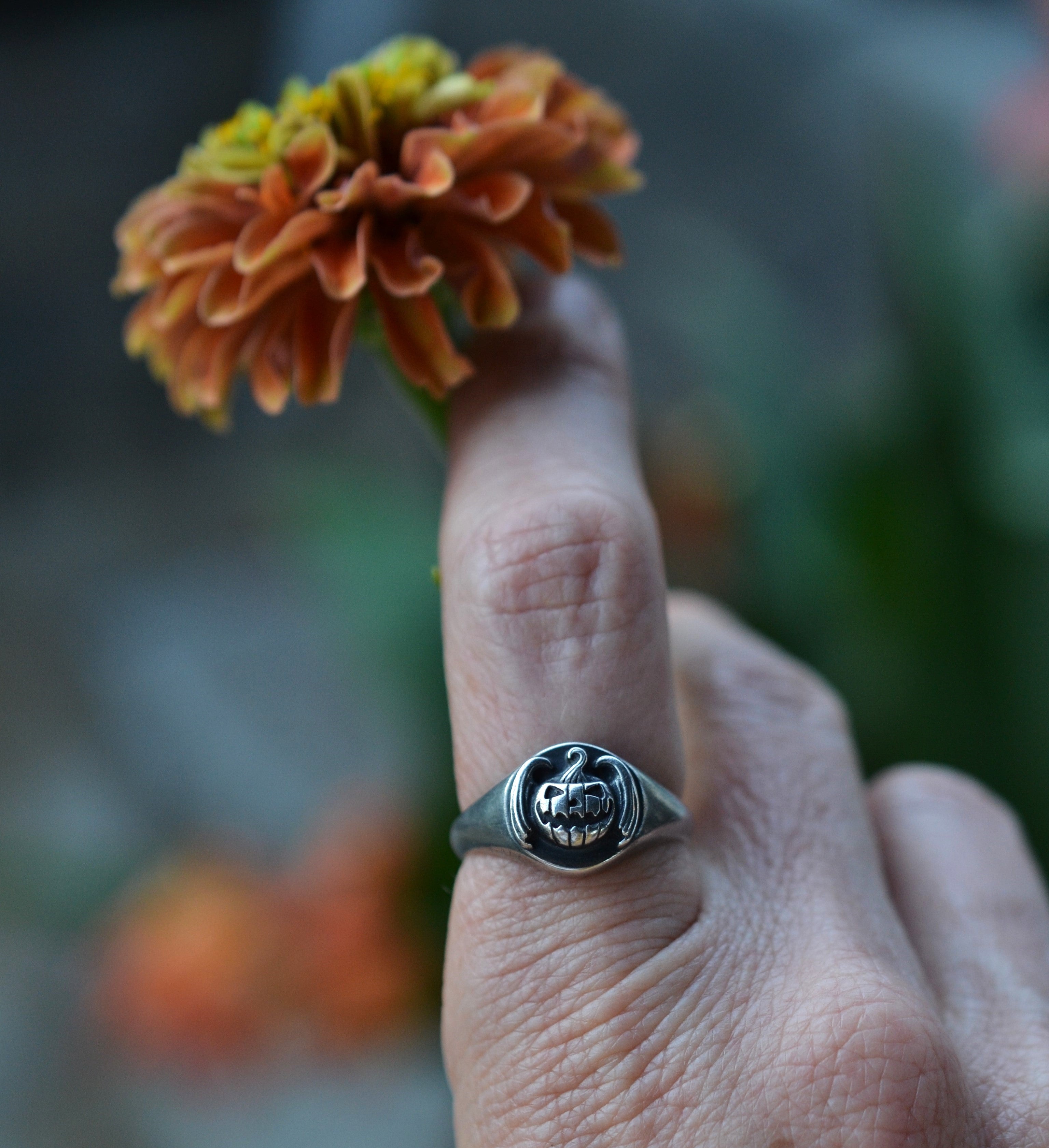 Bat-O-Lantern Ring - Sterling Silver - Pre-Order in your Size!