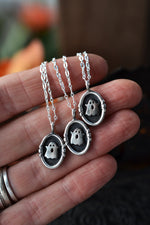 Ghostie Charm Necklace - Sterling Silver - 18" Chain Included