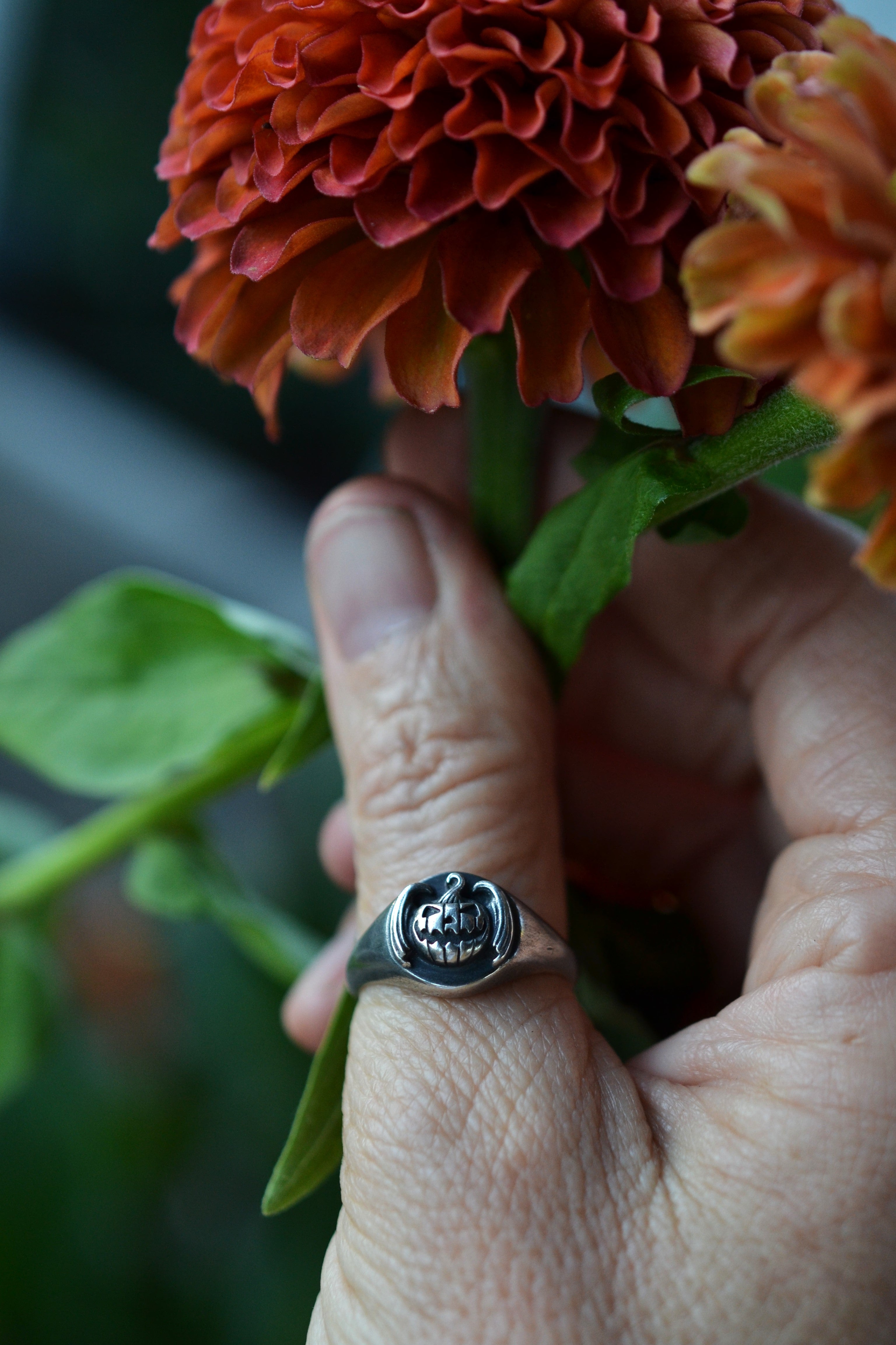 Bat-O-Lantern Ring - Sterling Silver - Pre-Order in your Size!
